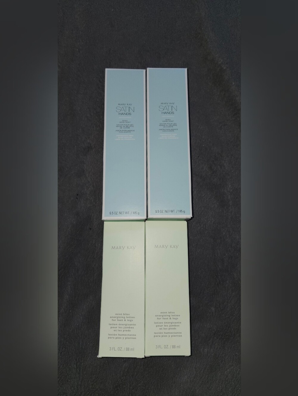 Set Of Four - Mary Kay Satin Hands Shea Hand Soap + Mint Bliss Energizing Lotion